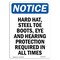 Signmission OSHA Notice Sign, Hard Hat Steel Toe Boots Eye, 7in X 5in Decal, 5" W, 7" H, Portrait OS-NS-D-57-V-13271 - alternate 1